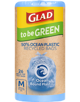 Glad to be Green® 50% Ocean Bound Plastic Recycled Bags Medium 26pk