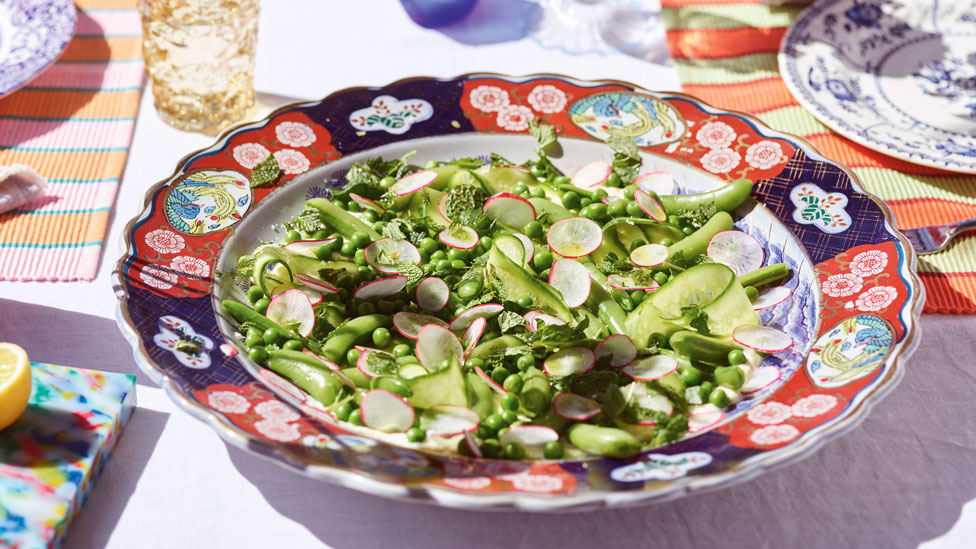 Sugar Snap Pea Salad with Radishes, Mint, and Ricotta